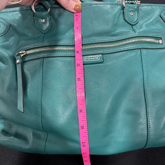 Coach Daisy Emma Jade Soft Leather Shoulder Bag with Navy Interior - Picture 15 of 16